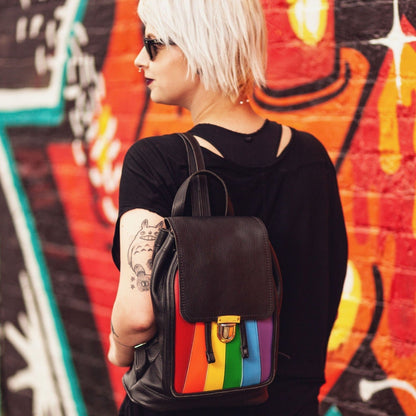 Leather Backpack - Pride Rainbow - Bascora