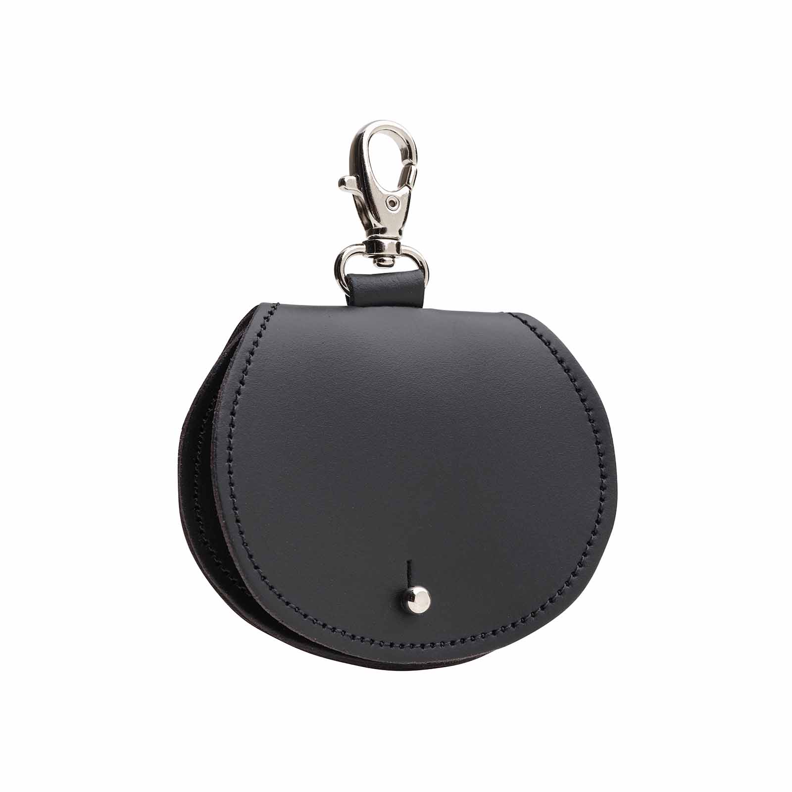 Leather Mini Saddle Bag Coin Purse Charm – Black - Bascora