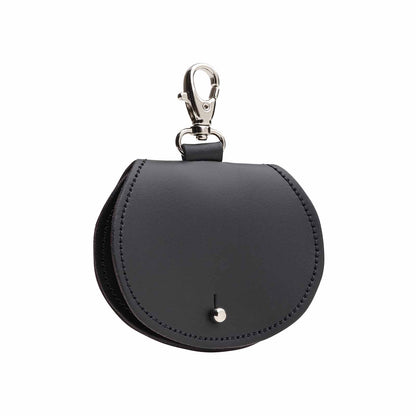 Leather Mini Saddle Bag Coin Purse Charm – Black - Bascora