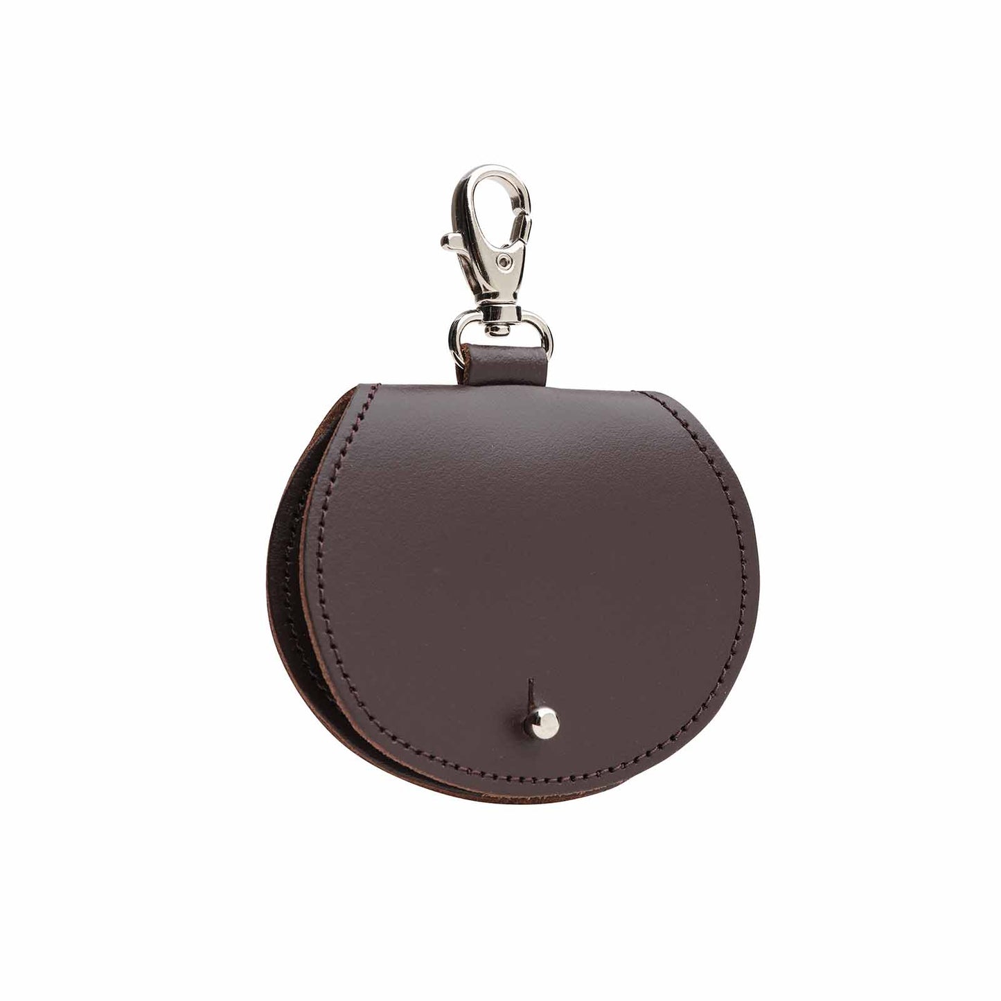 Leather Mini Saddle Bag Coin Purse Charm – Dark Brown - Bascora