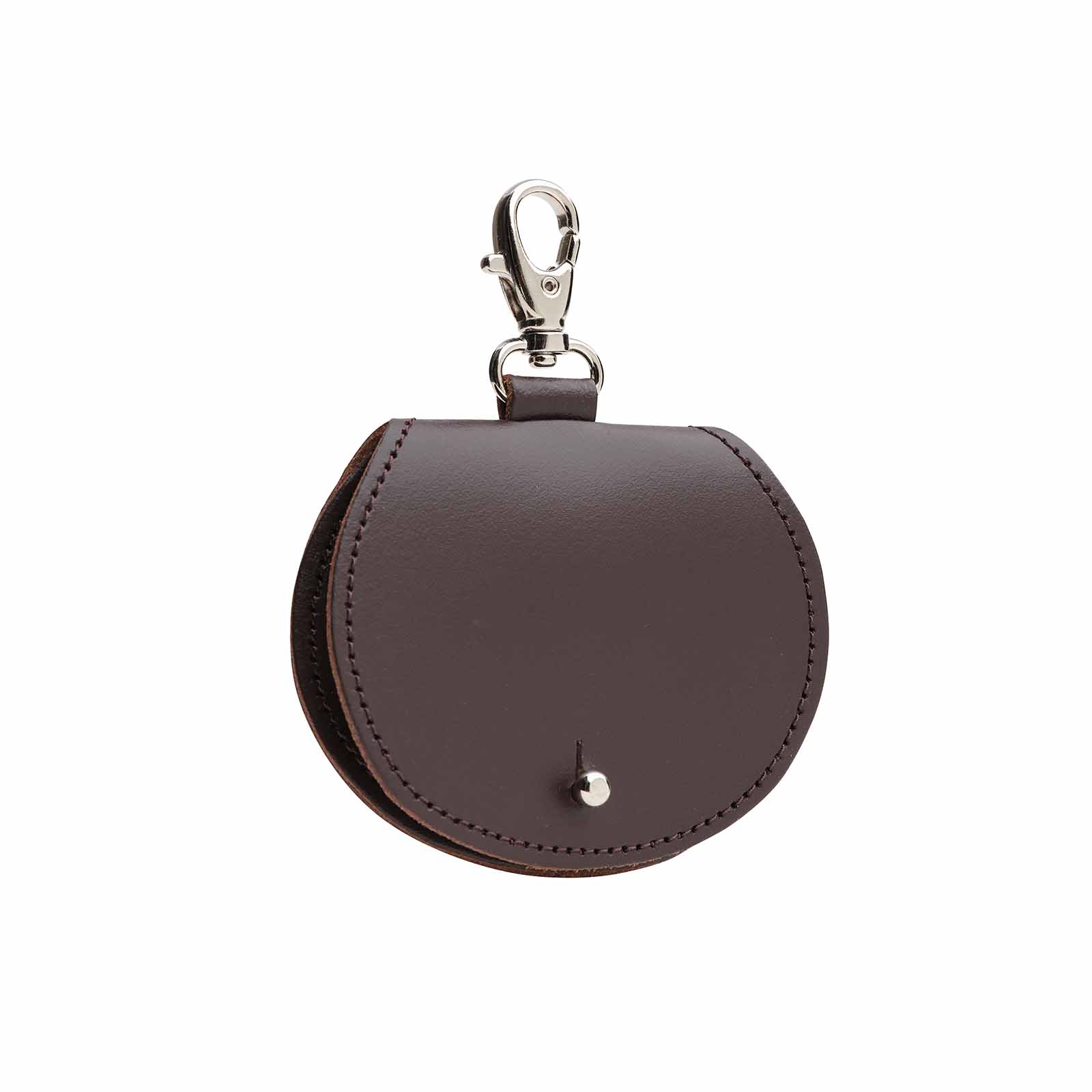 Leather Mini Saddle Bag Coin Purse Charm – Dark Brown - Bascora