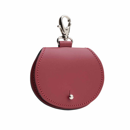 Leather Mini Saddle Bag Charm Oxblood