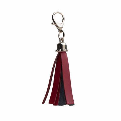 Leather Mini Tassel Bag Charm – Oxblood - Bascora