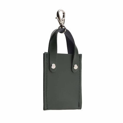 Leather Mini Tote Bag Charm – Ivy Green - Bascora