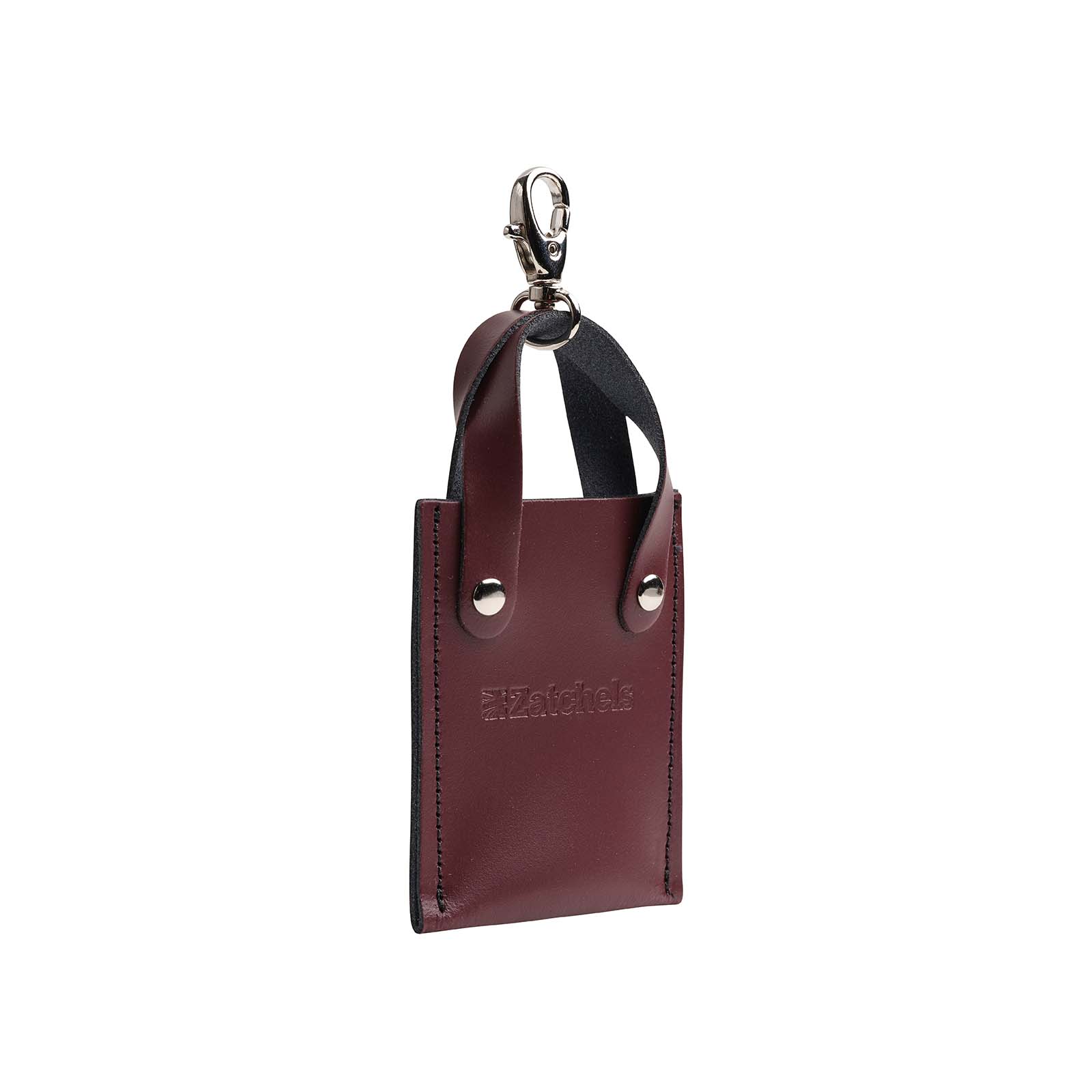 Leather Mini Tote Bag Charm Marsala Red