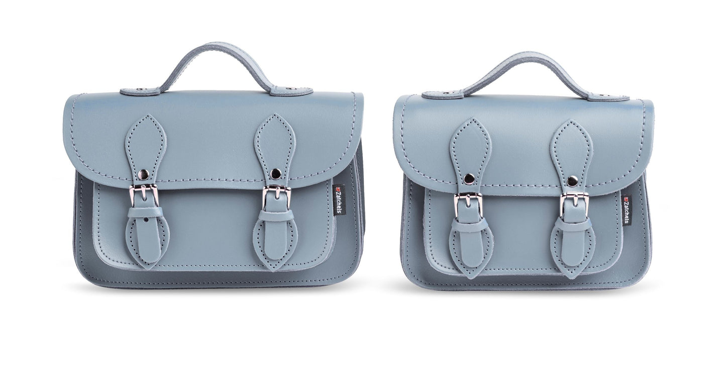 Handmade Leather Micro Satchel – Lilac Grey