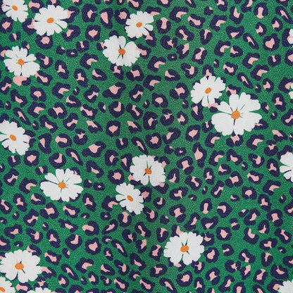 Liv Roaring Daisy Print Long Sleeve Midi Dress – Green - Bascora