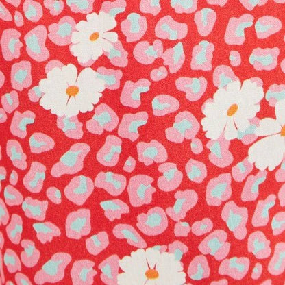 Loe Roaring Daisy Print Shirred Bodice Midi Dress - Bascora