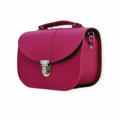 Olympia Handmade Leather Crossbody Bag – Magenta