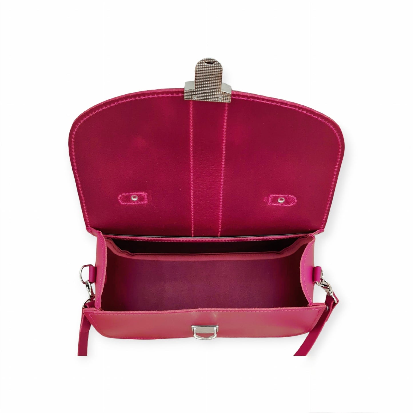 Olympia Handmade Leather Crossbody Bag – Magenta