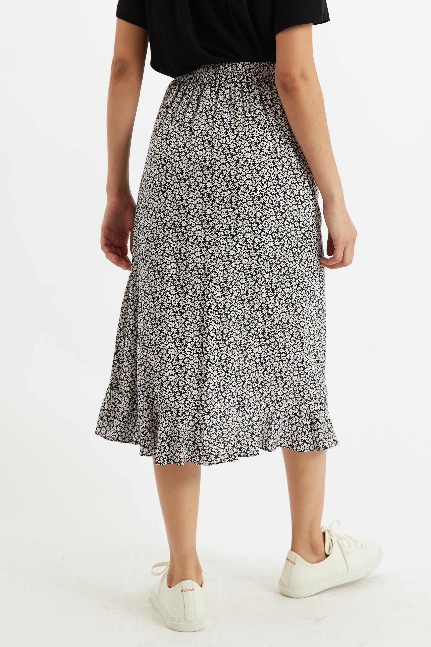 Mara Dazzler Print Frill Midi Skirt - Bascora