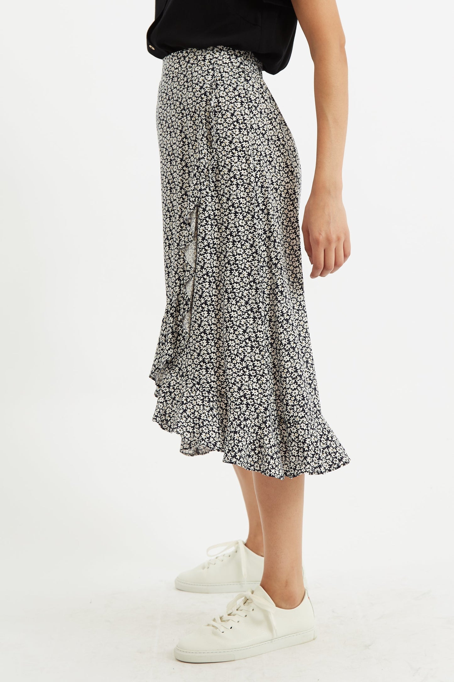 Mara Dazzler Print Frill Midi Skirt - Bascora