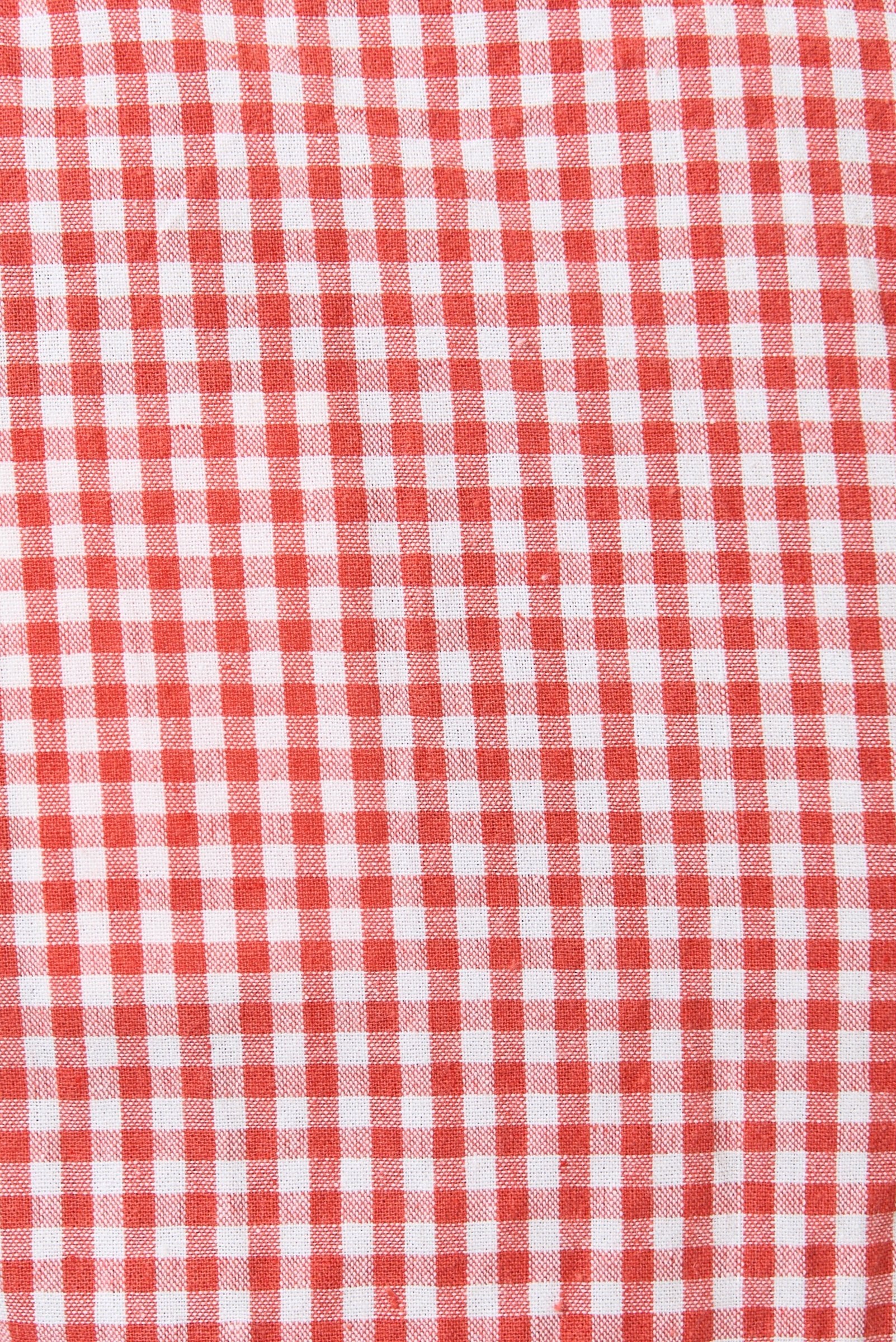 Marleen Gingham Ric Rac Trim Cropped Jumpsuit - Red - Bascora