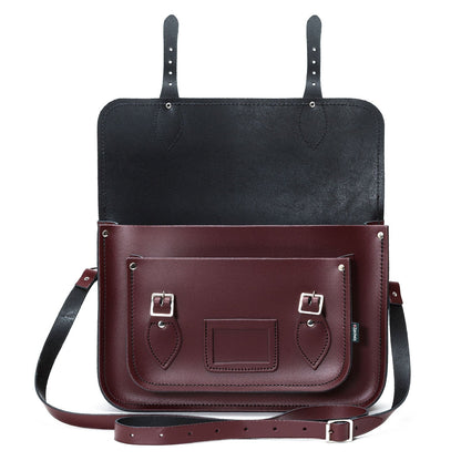 Handmade Leather Satchel – Marsala Red