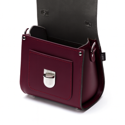 Handmade Leather Sugarcube Handbag – Marsala Red
