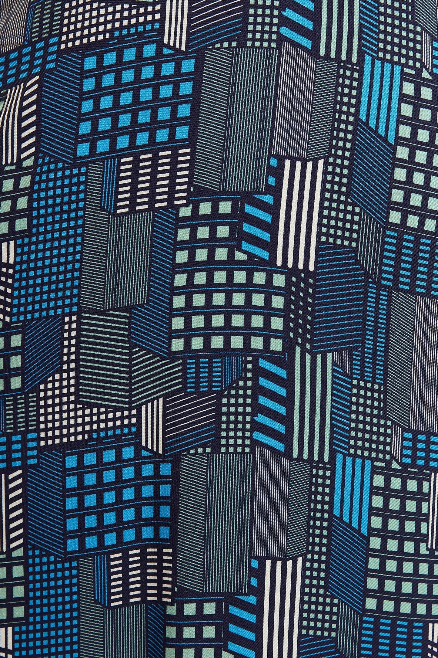 Melly Geo City Print Mini Shirt Dress - Bascora