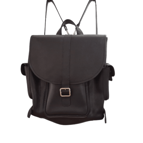 Men's Leather Tannery Backpack - Black - Bascora