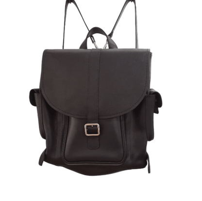 Men's Leather Tannery Backpack - Black - Bascora