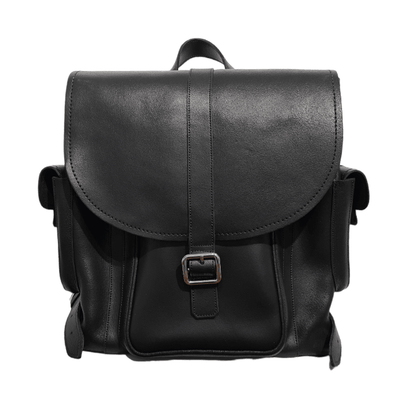 Men's Leather Tannery Backpack - Black - Bascora