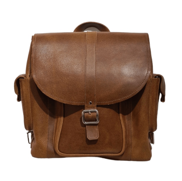 Men's Leather Tannery Backpack - Tan - Bascora