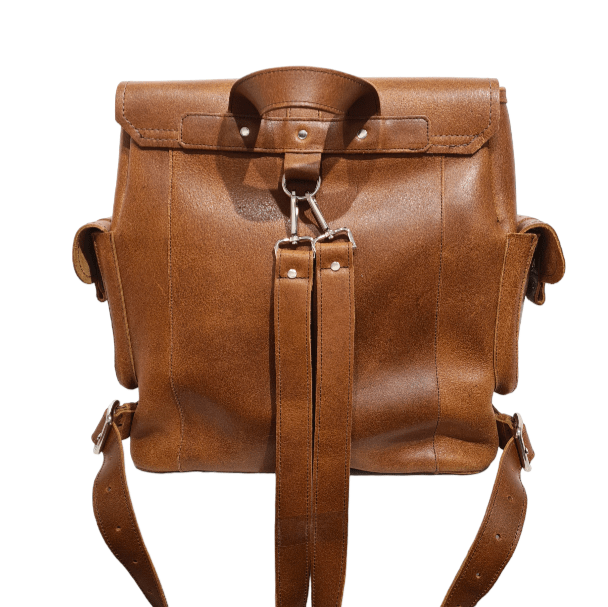 Men's Leather Tannery Backpack - Tan - Bascora