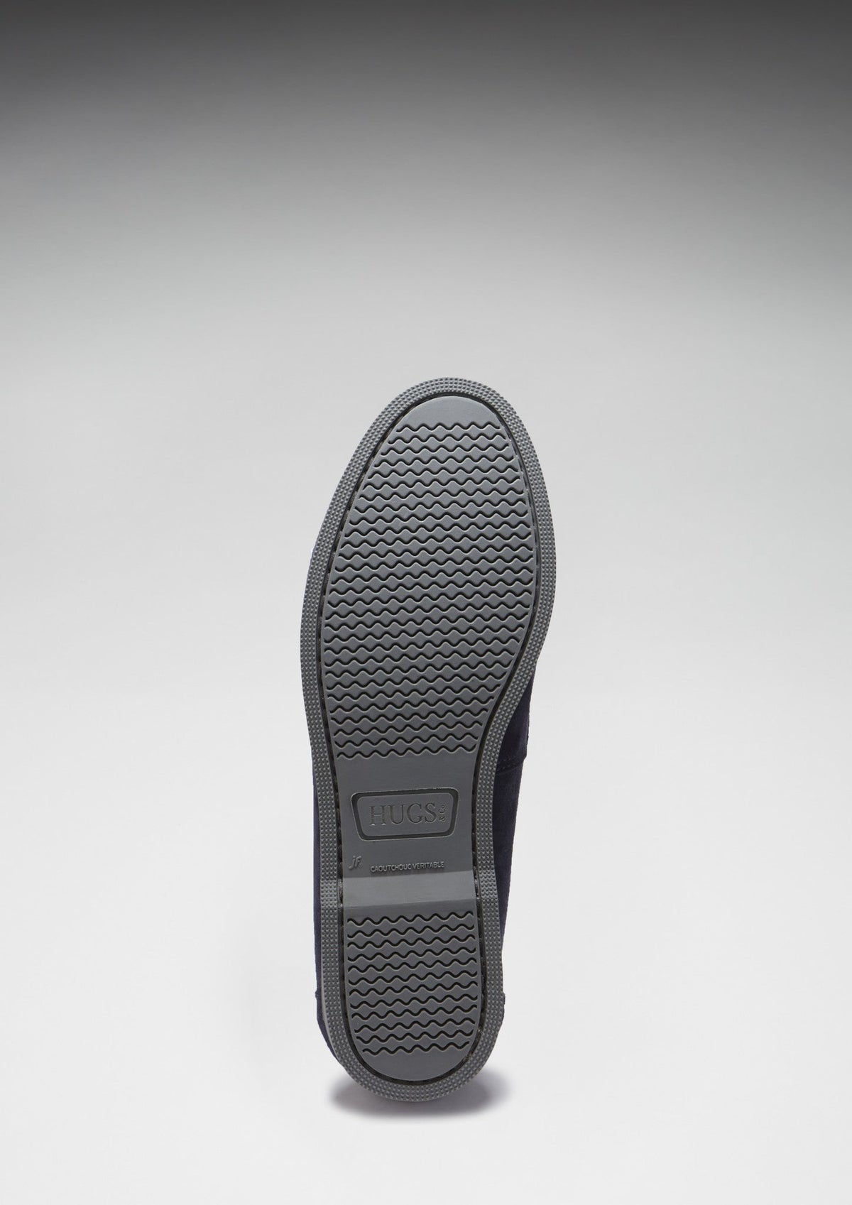 Hugs & Co. Navy Blue Italian Suede Boat Loafers with Rubber Sole for Men