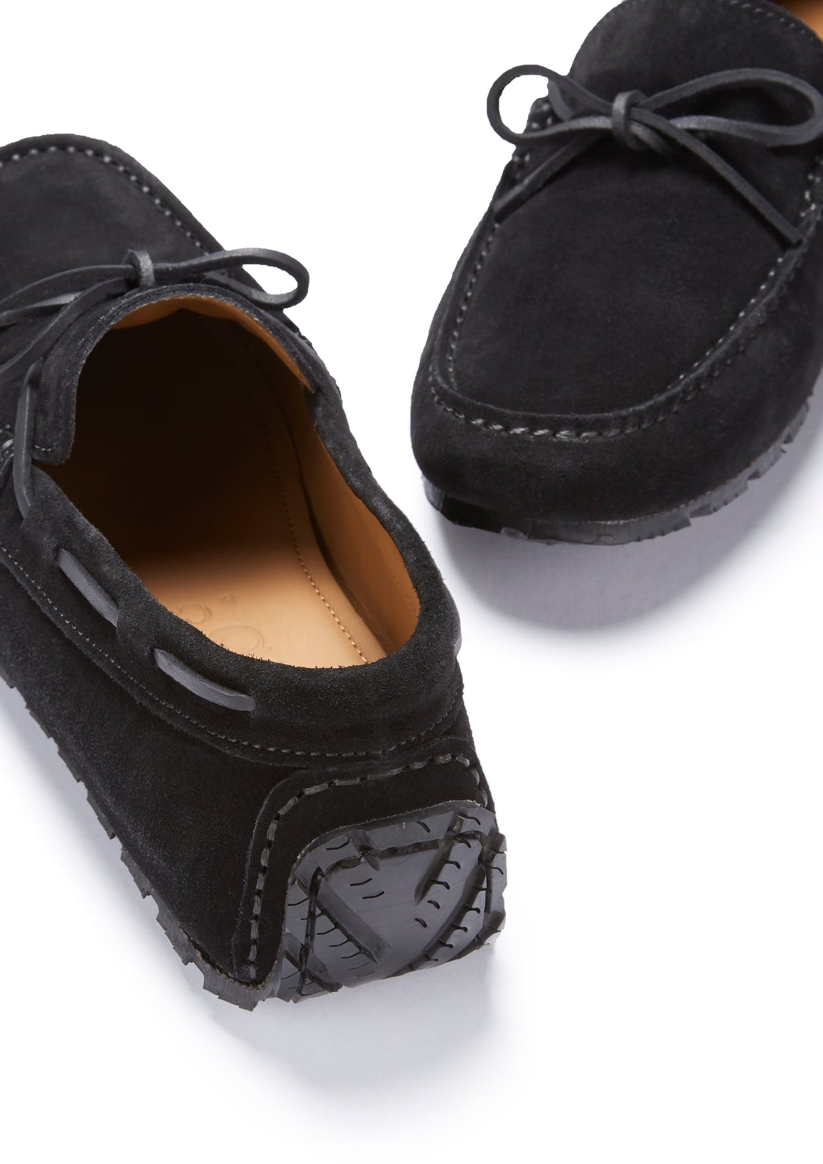 Hugs & Co. Men's Black Suede TS1 Laced Driving Loafers