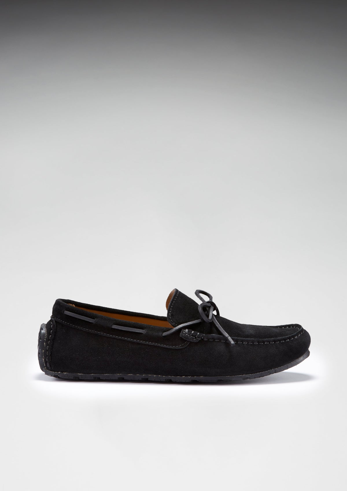 Hugs & Co. Men's Black Suede TS1 Laced Driving Loafers