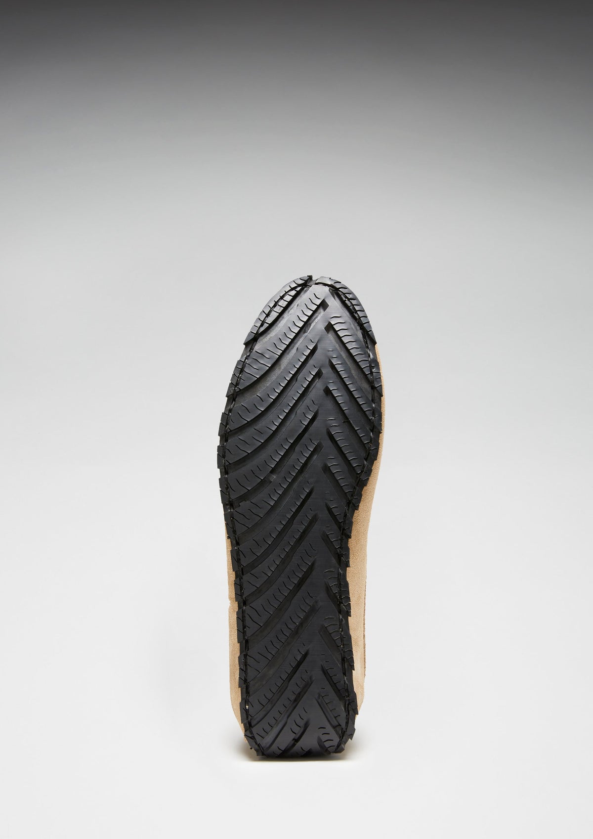 Hugs & Co. TS1 Taupe Suede Laced Driving Loafers with Upcycled Tyre Sole