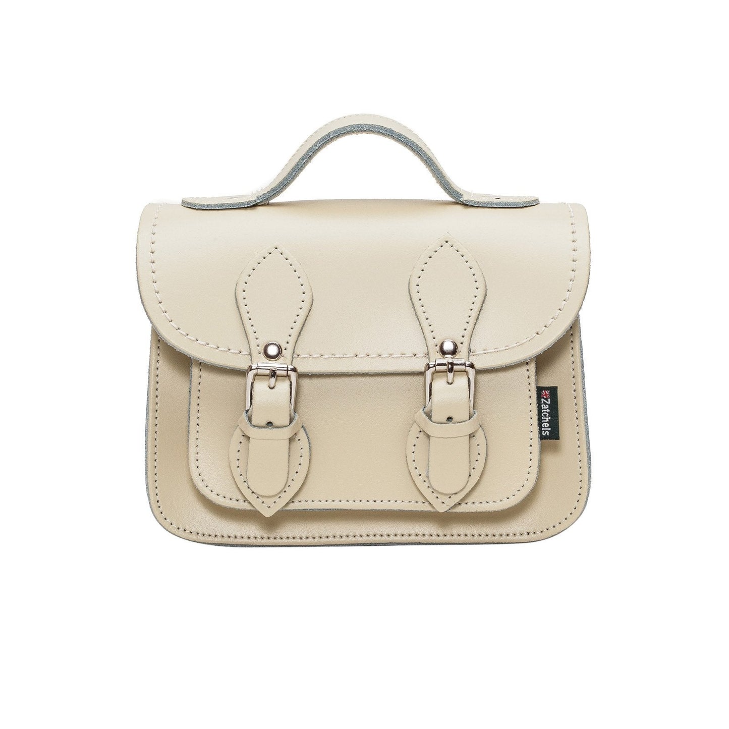 Handmade Leather Micro Satchel – Pastel Cream