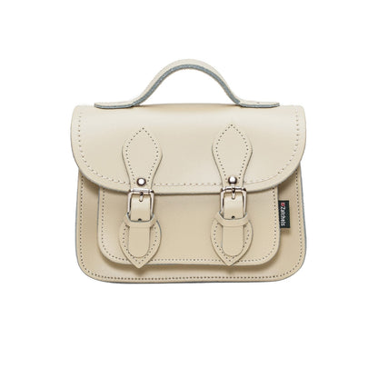 Handmade Leather Micro Satchel – Pastel Cream