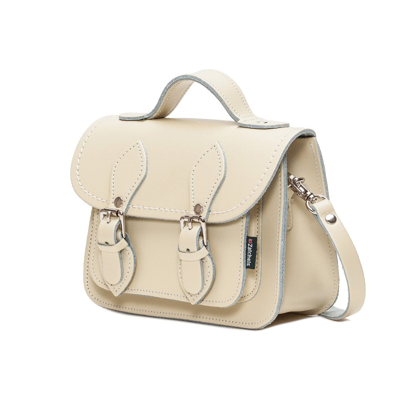 Handmade Leather Micro Satchel – Pastel Cream