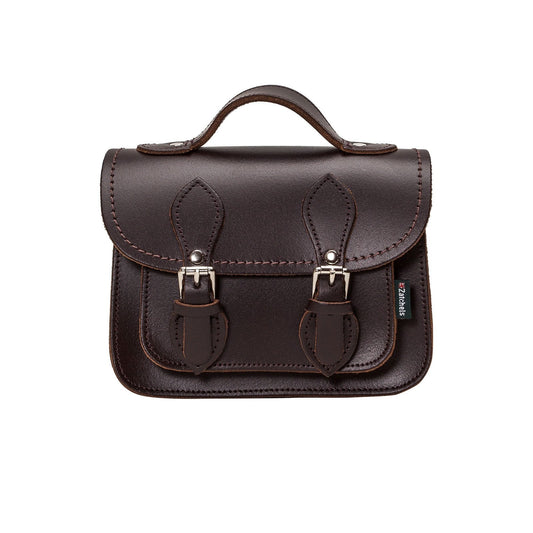 Handmade Leather Micro Satchel – Dark Brown
