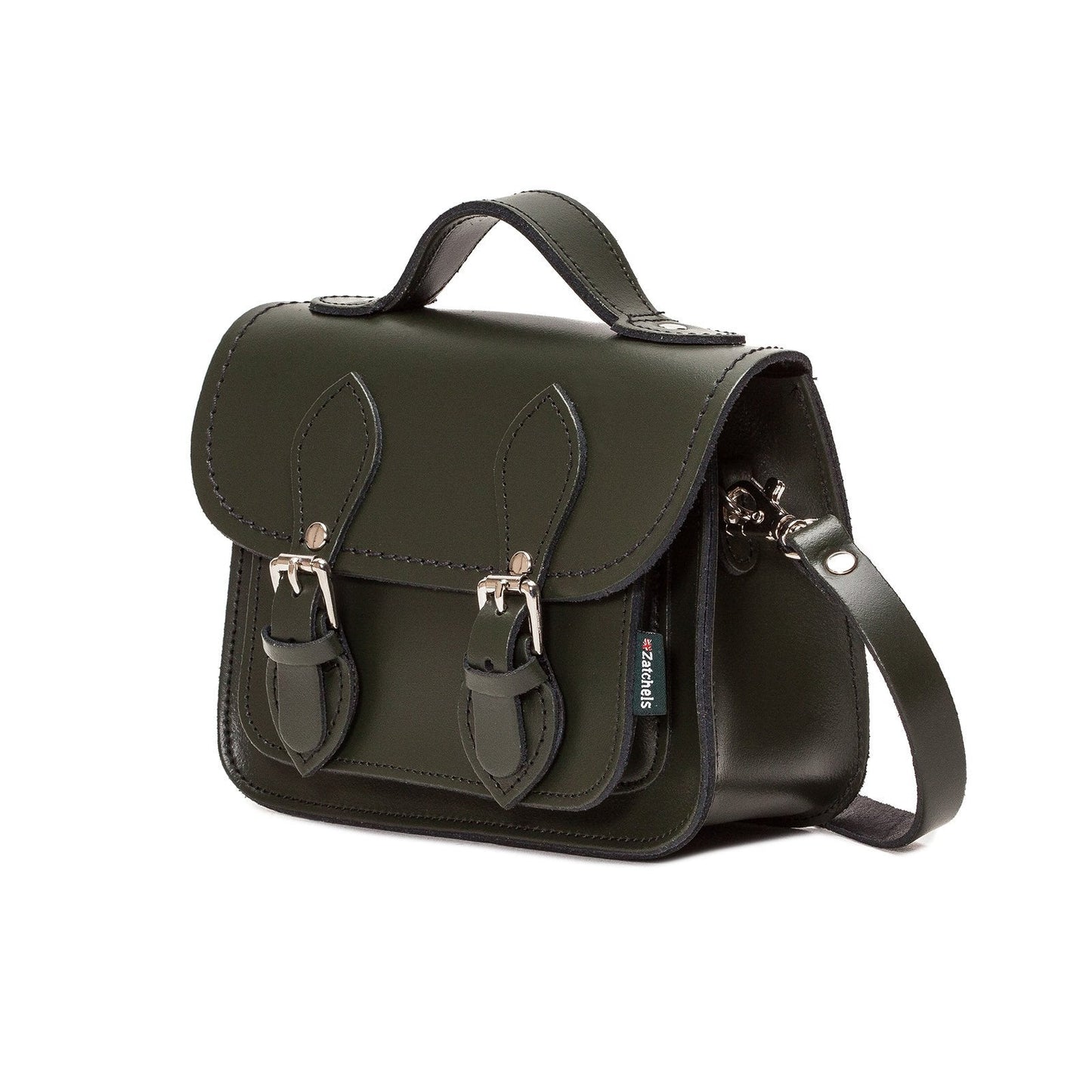 Handmade Leather Micro Satchel – Ivy Green