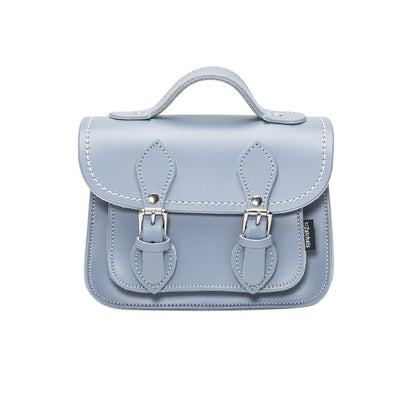 Handmade Leather Micro Satchel – Lilac Grey