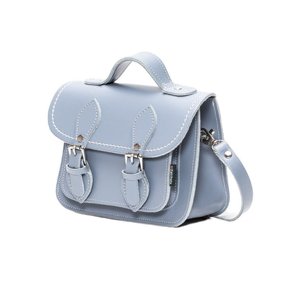 Handmade Leather Micro Satchel – Lilac Grey