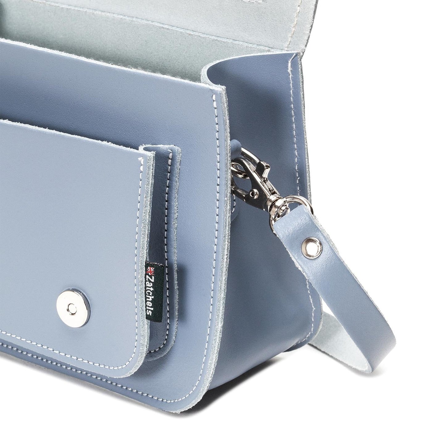 Handmade Leather Micro Satchel – Lilac Grey