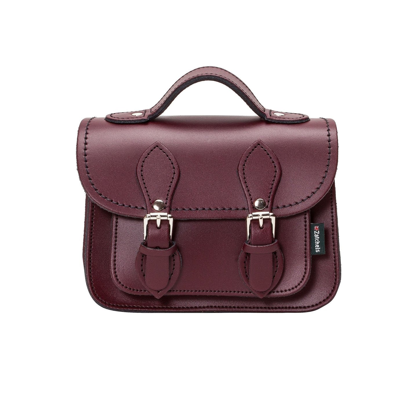 Handmade Leather Micro Satchel – Marsala Red