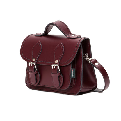 Handmade Leather Micro Satchel – Marsala Red