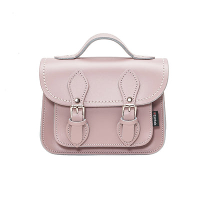 Handmade Leather Micro Satchel – Rose Quartz