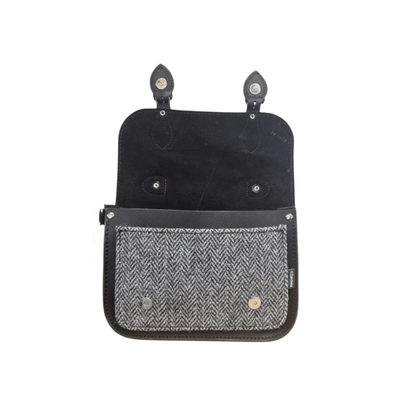 Midi Tannery & Tweed Satchel - Black - Bascora