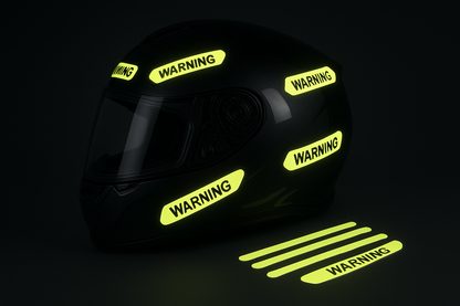 Motorcycle Helmet Warning Reflective Stickers - Night Safety Product Image