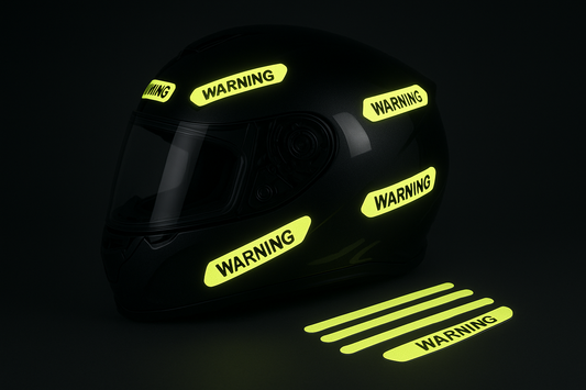Motorcycle Helmet Warning Reflective Stickers - Night Safety Product Image