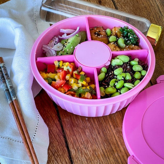 Yumbox Poke Bowl - Leakproof Salad Bowl with 4 Compartment Divider