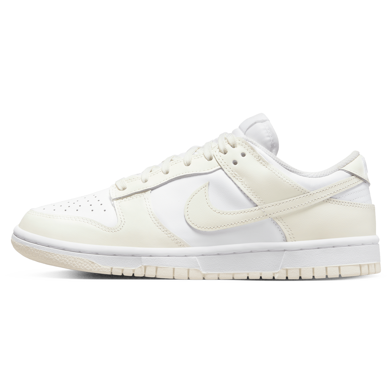 White sneaker with a Nike logo on a transparent background