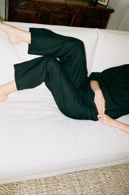 Maya Linen Trousers - Black
