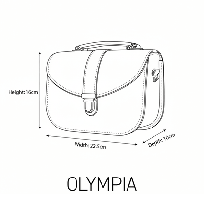 Olympia Handmade Leather Bag - Black - Bascora