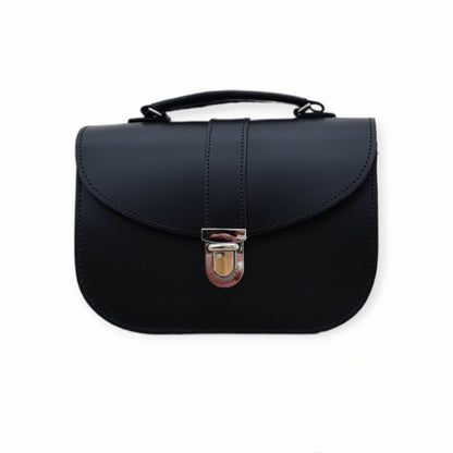 Olympia Handmade Leather Bag - Black - Bascora
