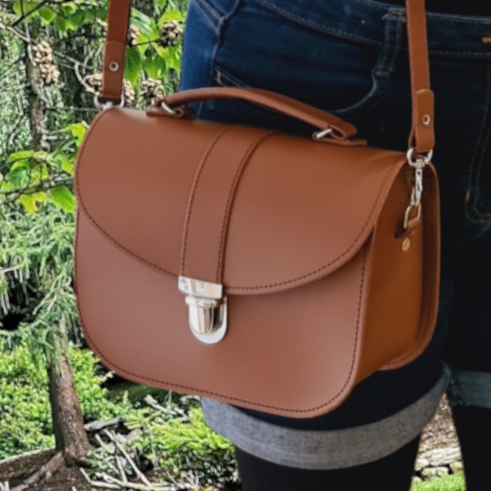 Olympia Handmade Leather Bag - Chestnut - Bascora