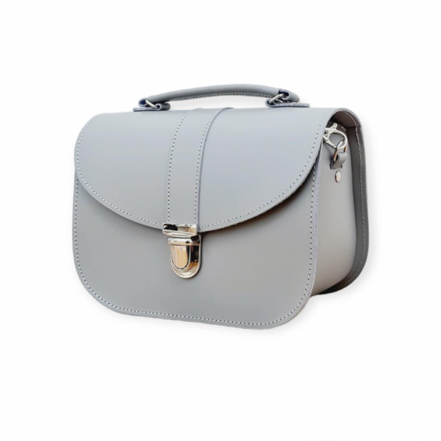Olympia Handmade Leather Bag - Ghost Grey - Bascora